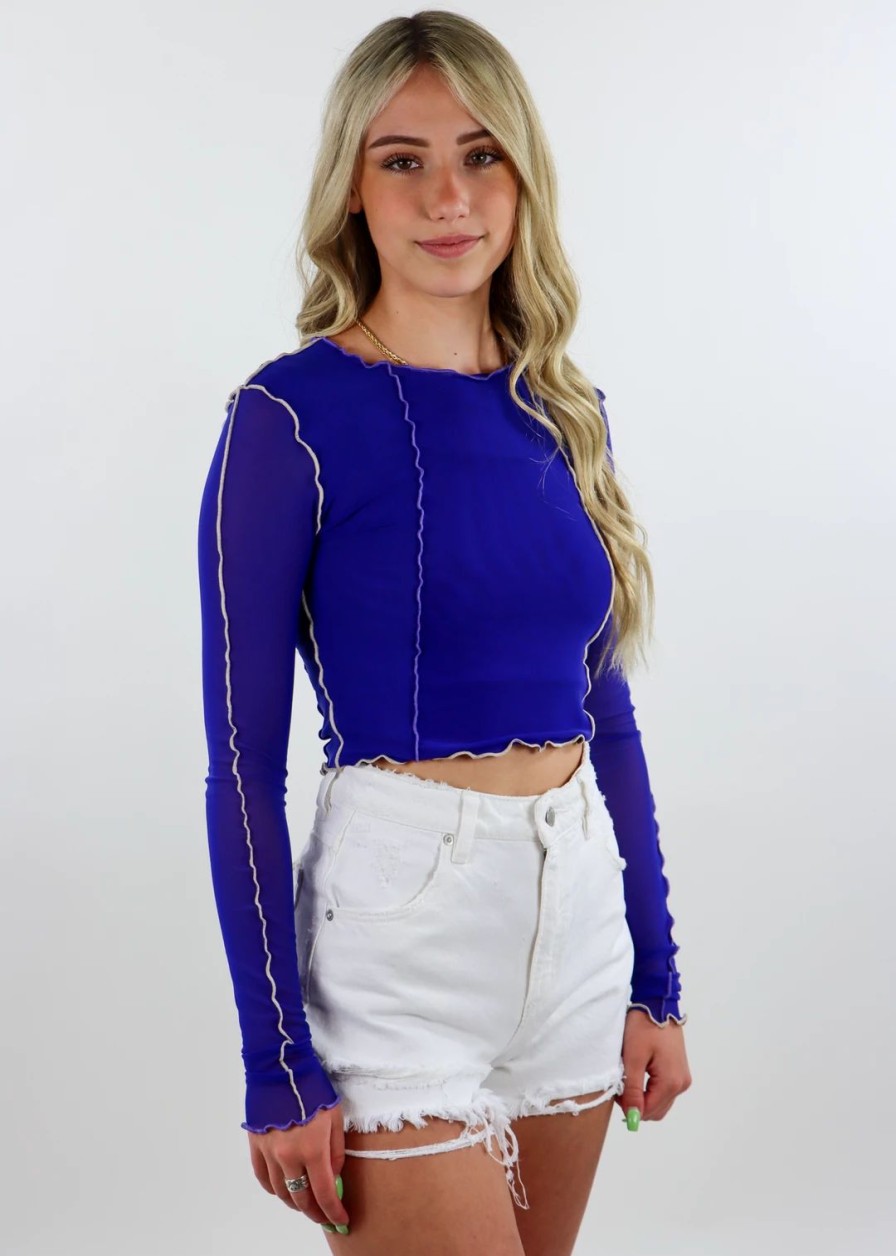 Tops * | Bailey Rose Still The One Top Cobalt Blue