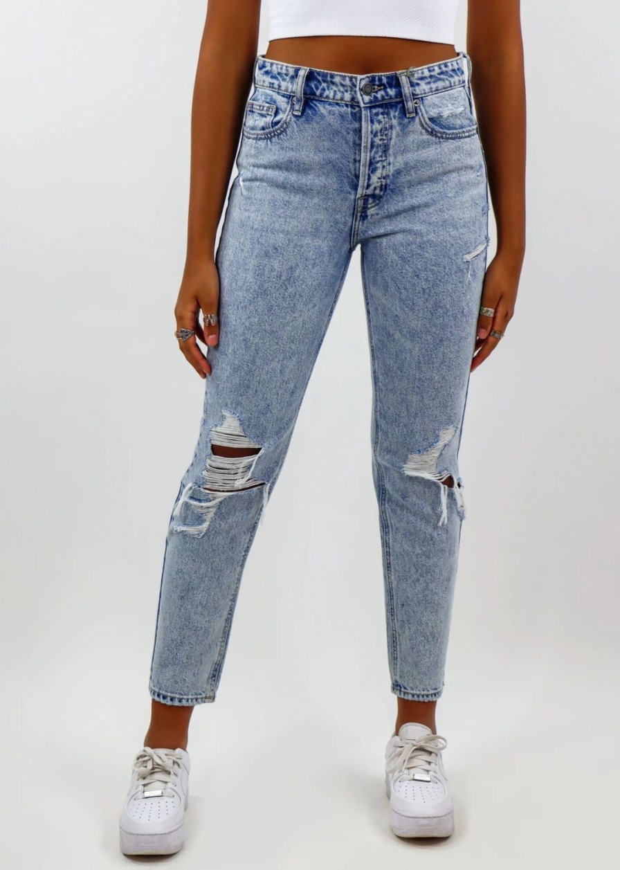 Bottoms * | Hidden Jeans Night Changes Boyfriend Jeans Acid Wash Bottoms