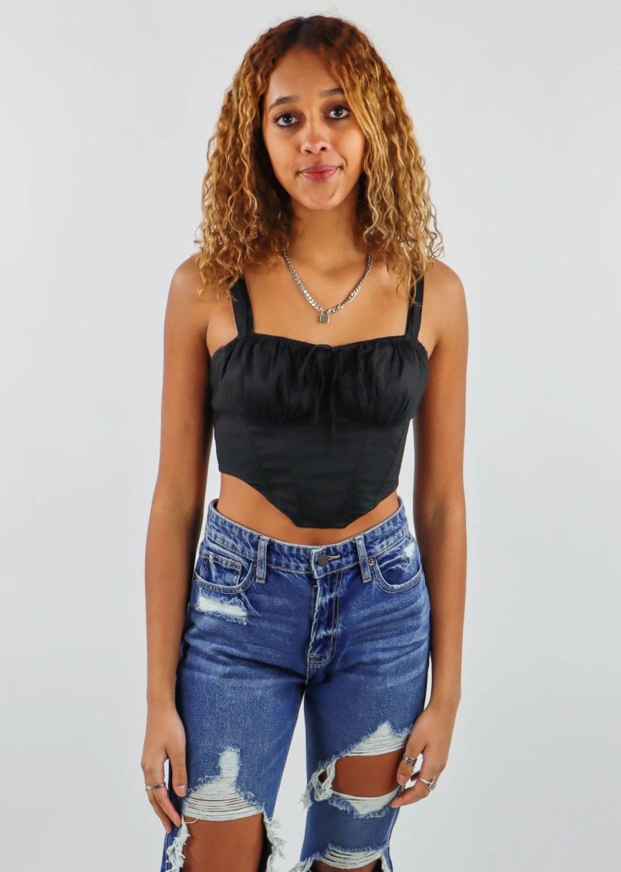 Tops * | Cotton Candy Midnight City Top Black