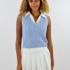 Tops * | Hyfve Tops Good Vibrations Sweater Vest Baby Blue