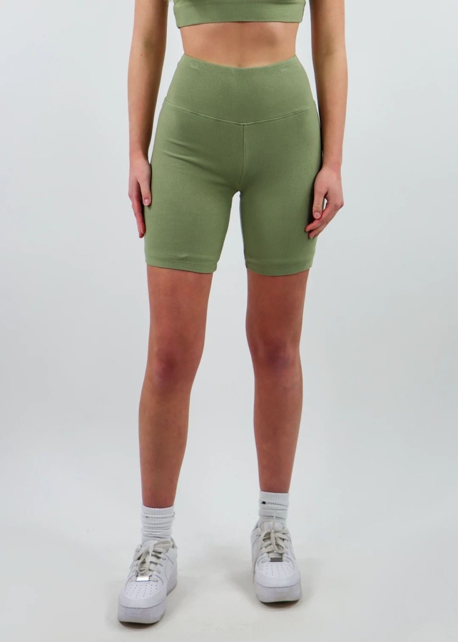 Bottoms * | Bailey Rose Bottoms Lucky Strike Biker Shorts Sage