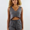 Tops * | Hyfve Tops Run The World Set Charcoal Grey