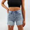 Bottoms * | Hidden Jeans Zoey Bermuda Jean Shorts Light Wash Bottoms