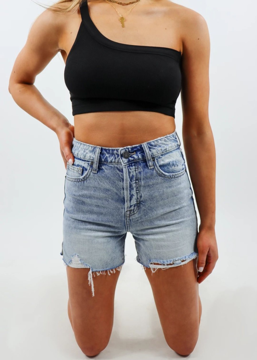 Bottoms * | Hidden Jeans Zoey Bermuda Jean Shorts Light Wash Bottoms