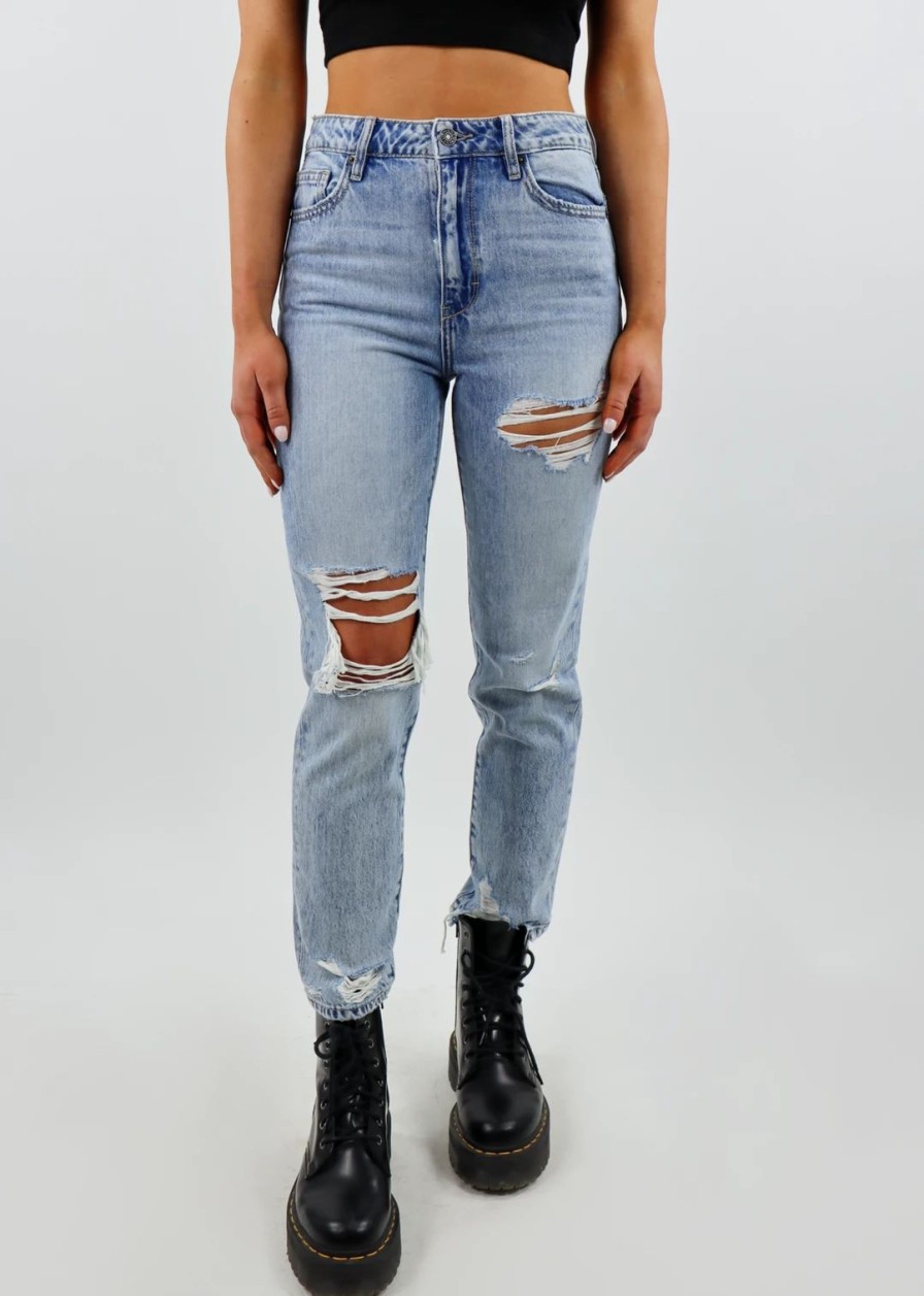 Bottoms * | Hidden Jeans Bottoms Confident Straight Leg Jeans Light Wash