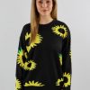 Tops * | Daisy Street Ltd Sunflower Field Sweater Black