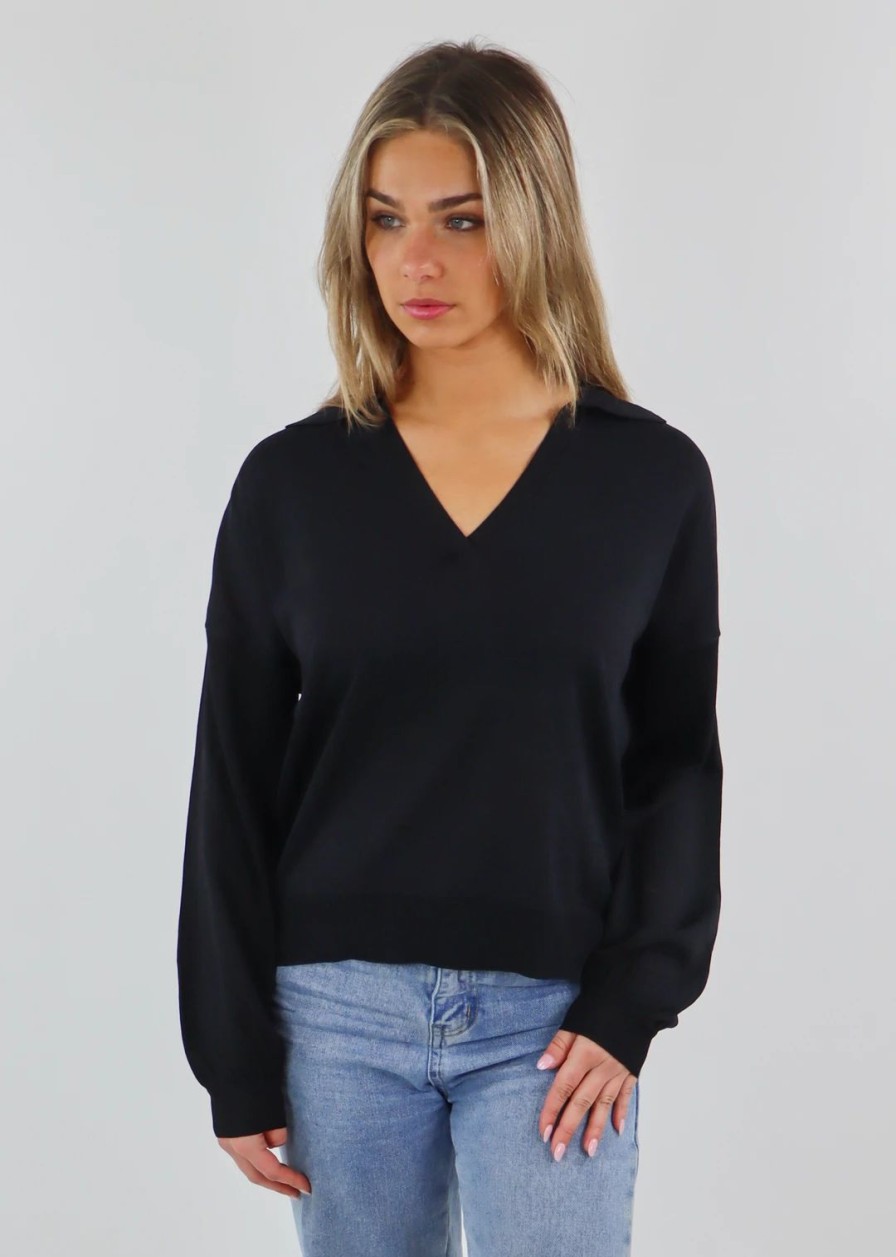 Tops * | Blue Blush Tops Some Nights Long Sleeve Top Black