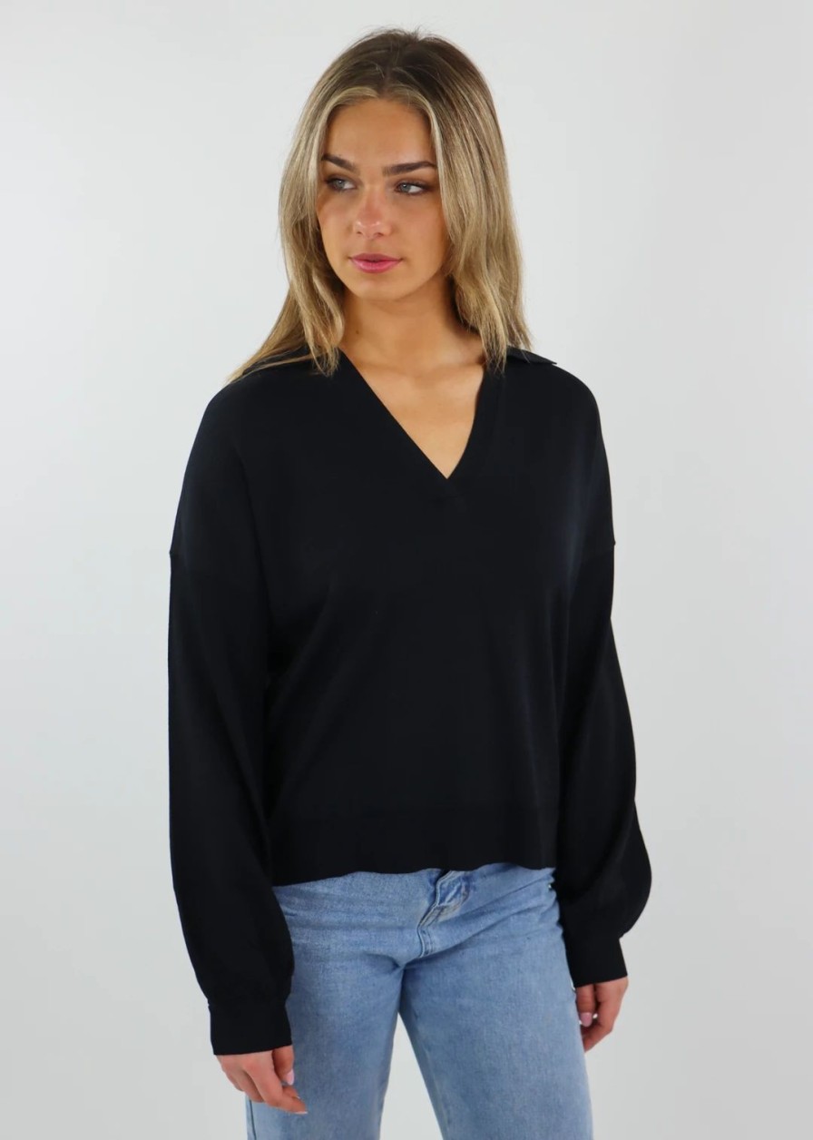 Tops * | Blue Blush Tops Some Nights Long Sleeve Top Black