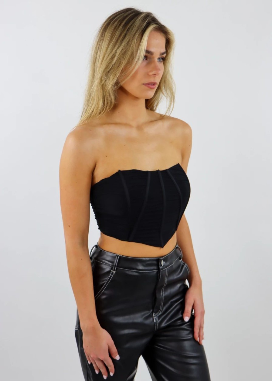 Tops * | Tic Toc Tops Gonna Get This Corset Top Black