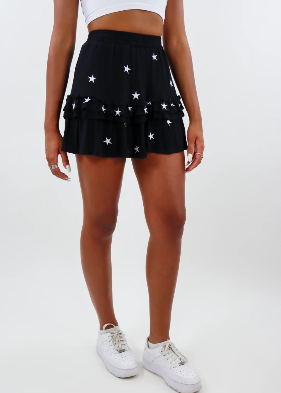 Edits * | Storia Dancing In The Moonlight Skirt Black With White Stars