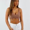 Tops * | Hyfve Newness Memories Crochet Tank Brown