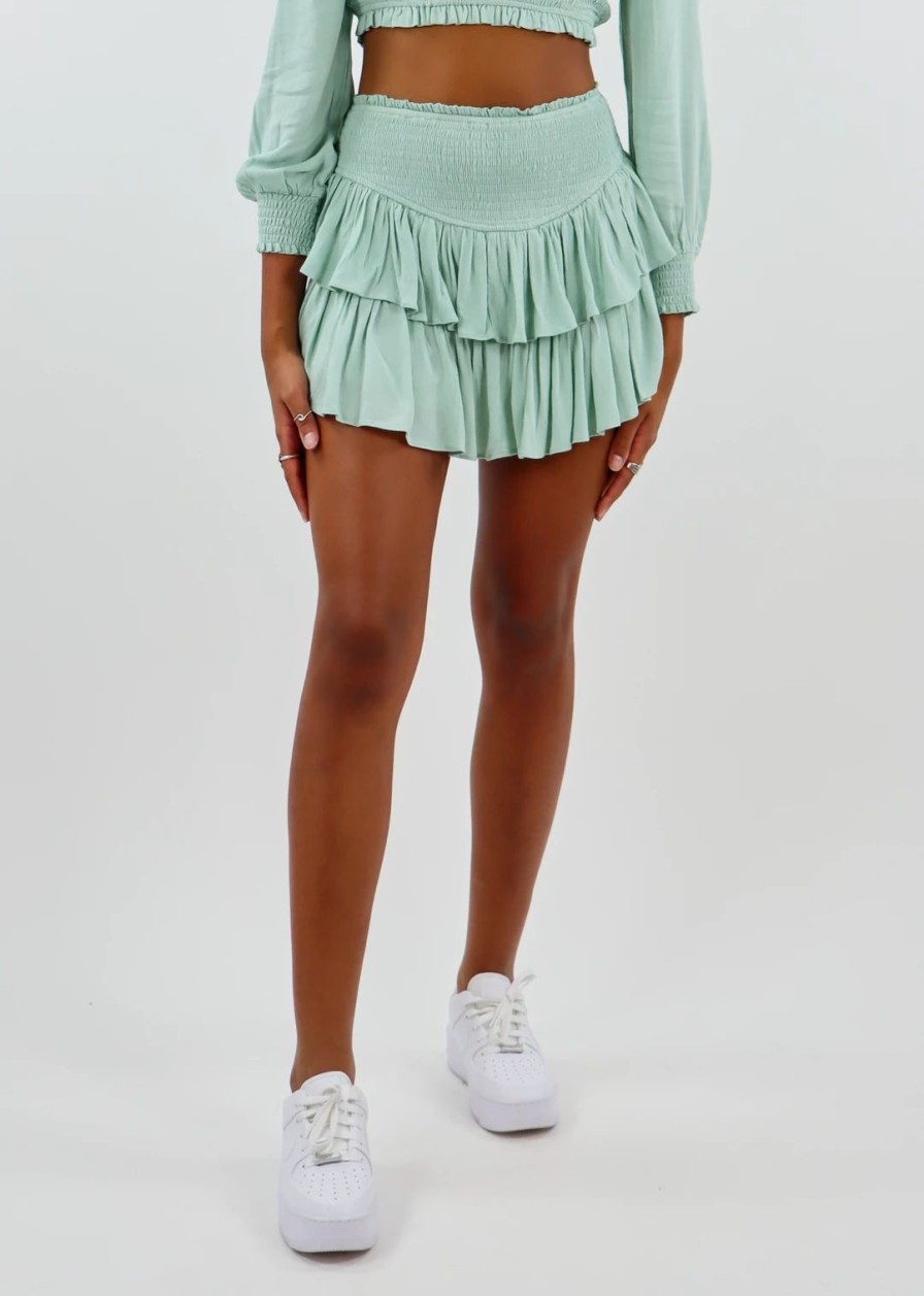 Edits * | Rock N Rags Sunshine Daydream Skirt Sage