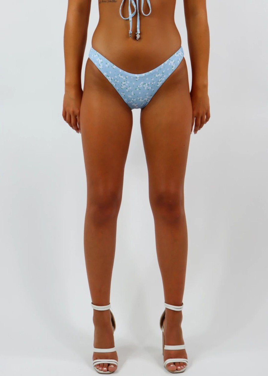 Edits * | Dippin' Daisy'S Another Day In Paradise Bikini Bottom Blue Floral Newness