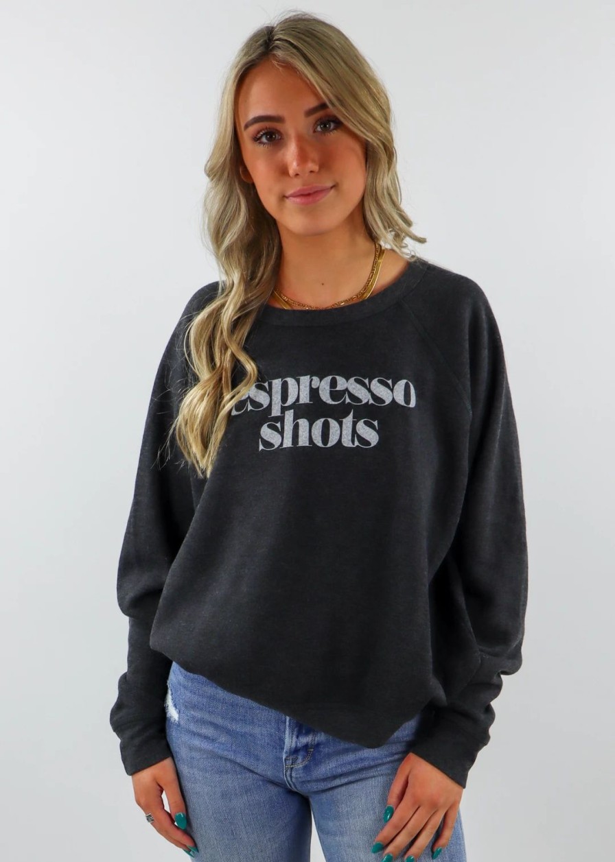 Tops * | Project Social T Tops Reversible Shots Crewneck Charcoal Grey