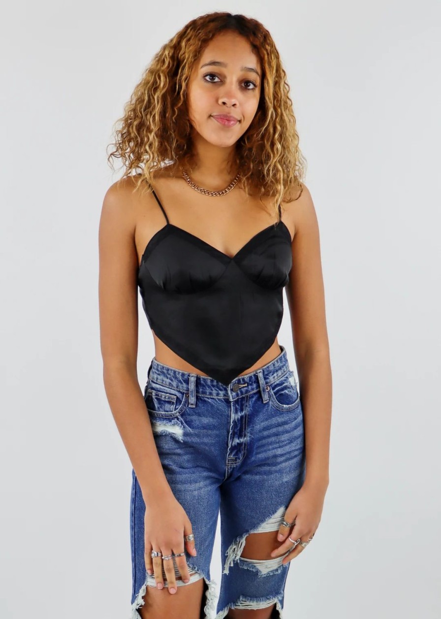 Tops * | Cotton Candy Moon And Stars Top Black Tops