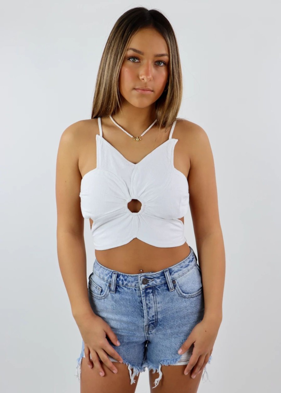 Tops * | Rock N Rags Newness Bed Of Roses Top White