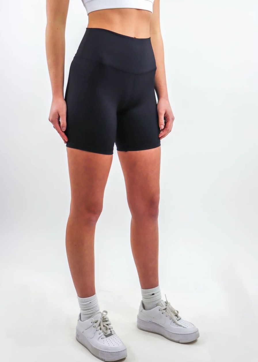 Bottoms * | Bailey Rose Dreamin' Biker Shorts Black Bottoms