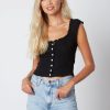 Tops * | Cotton Candy Tops Crazy In Love Top Black