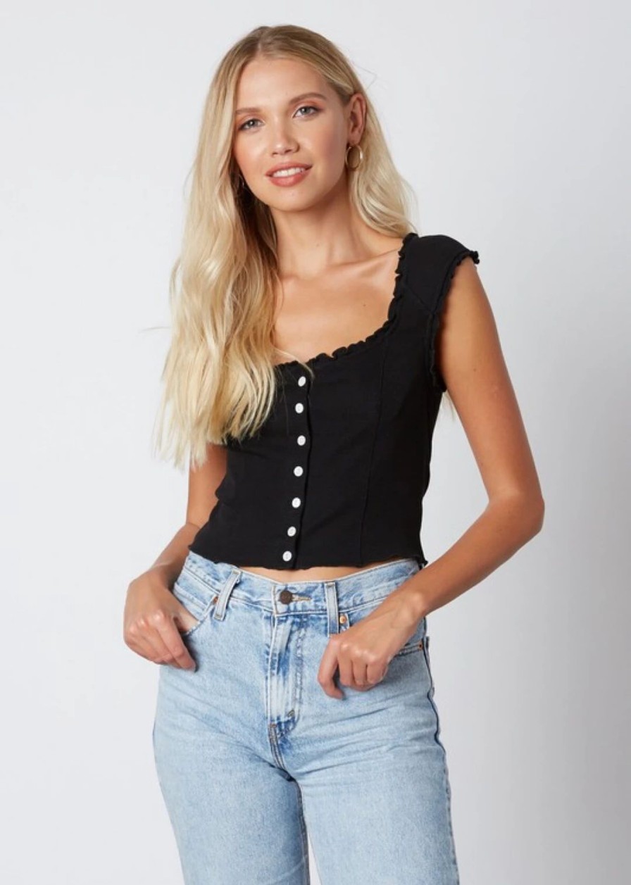 Tops * | Cotton Candy Tops Crazy In Love Top Black