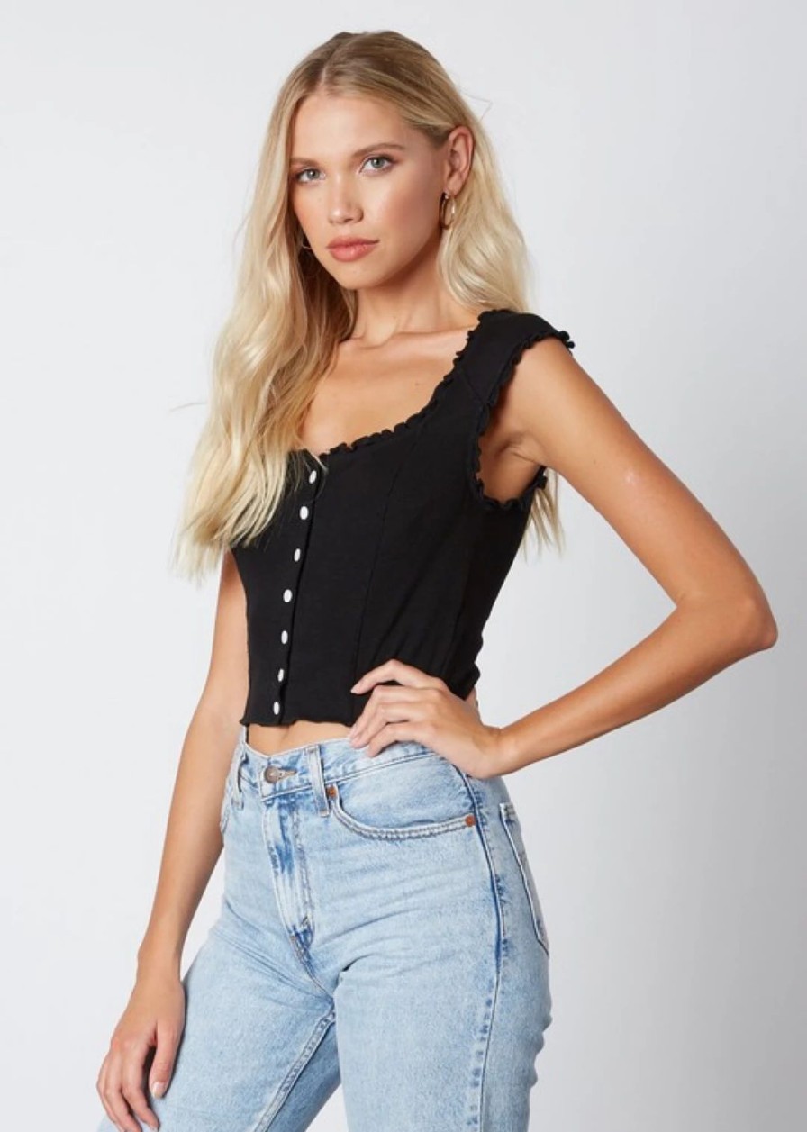 Tops * | Cotton Candy Tops Crazy In Love Top Black