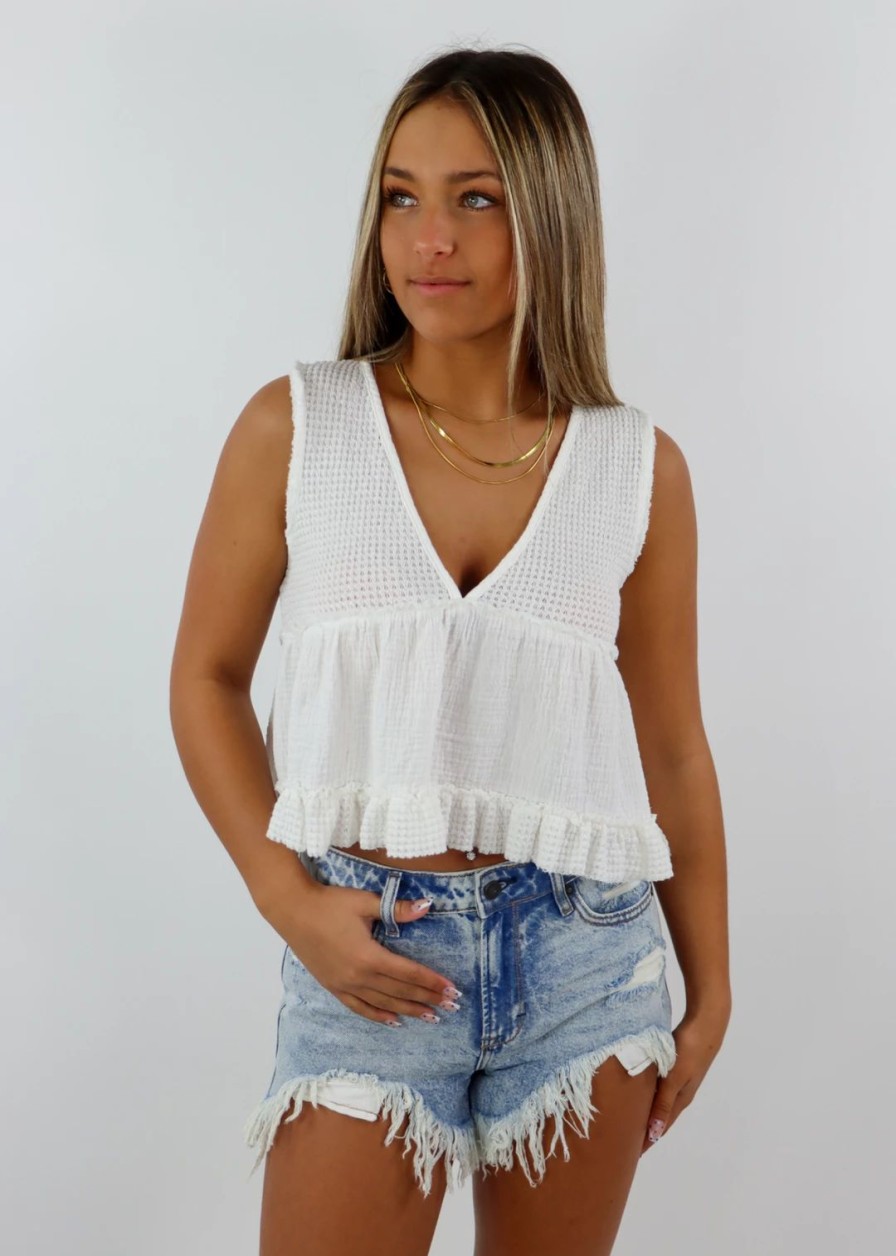 Tops * | Pol Small Worlds Tank Ivory Newness