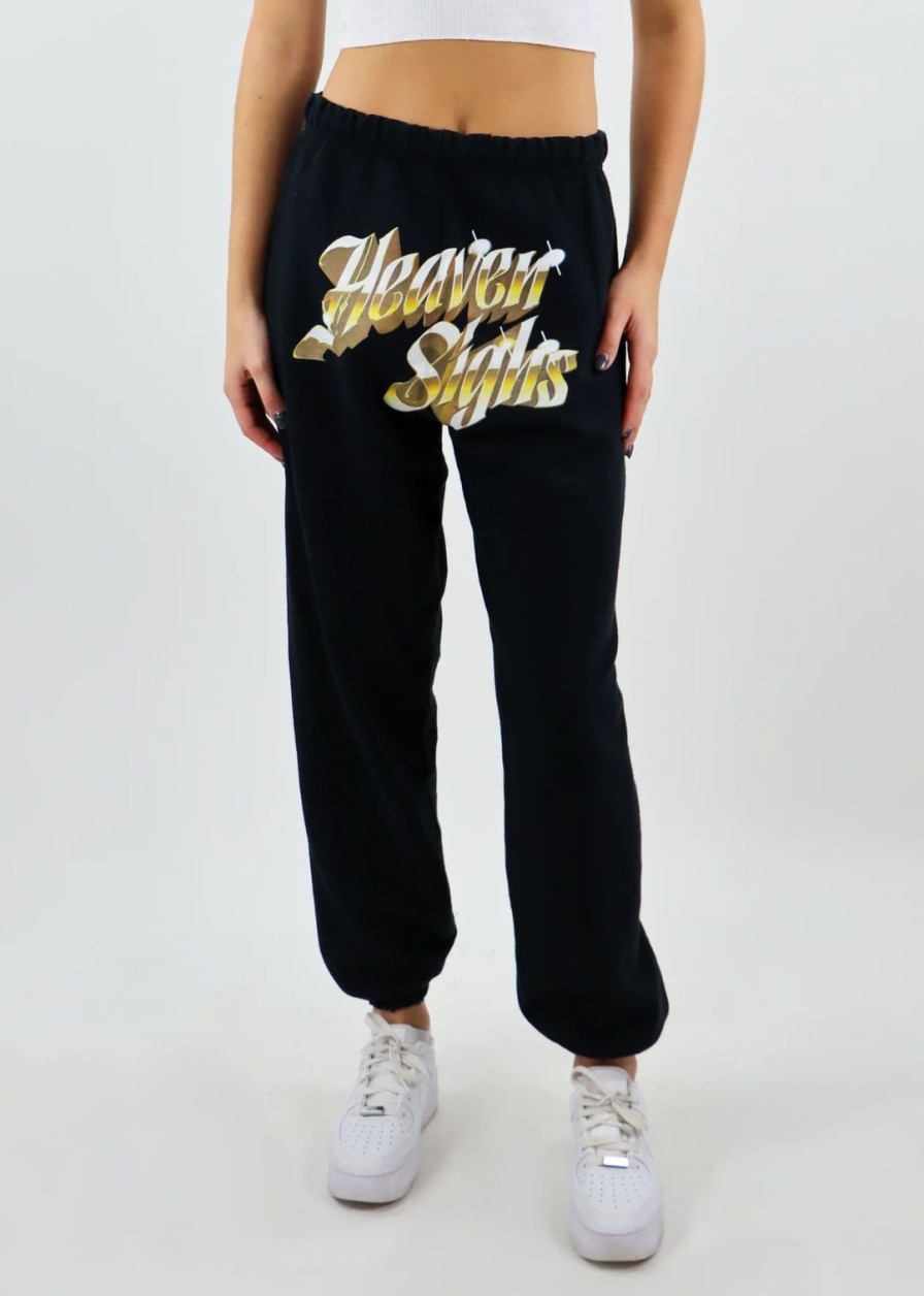 Edits * | Bottoms Boys Lie Heaven Sighs Sweatpants Black & Gold