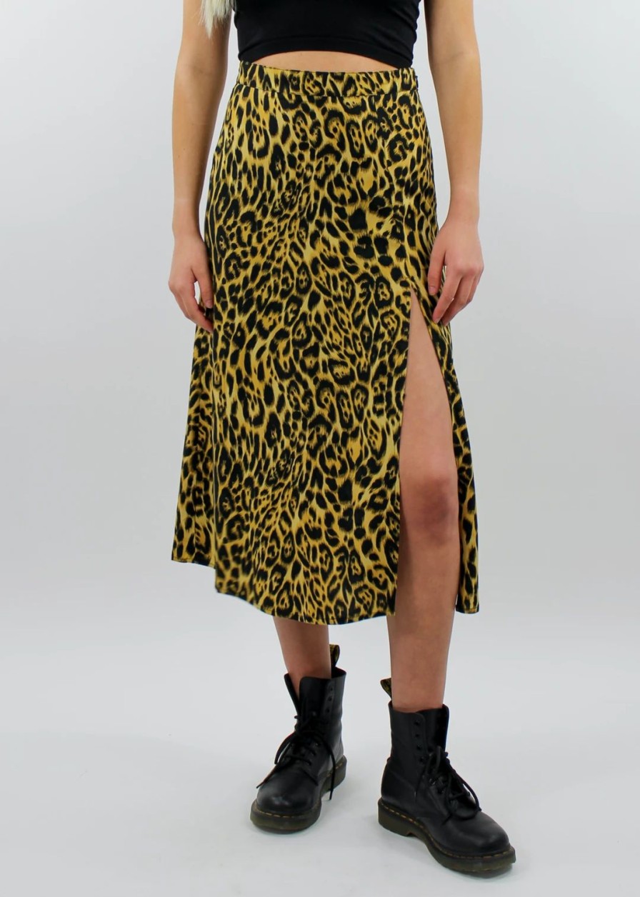 Bottoms * | Motel Skirts Maneater Skirt Leopard