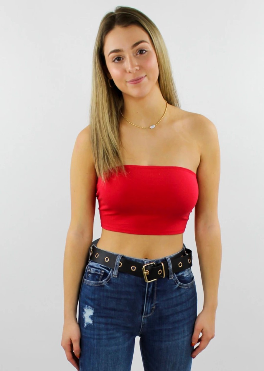 Tops * | Hyfve Catch Me If You Can Tube Top Red Tops