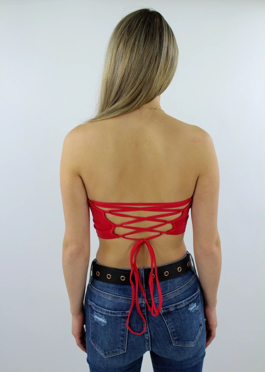 Tops * | Hyfve Catch Me If You Can Tube Top Red Tops