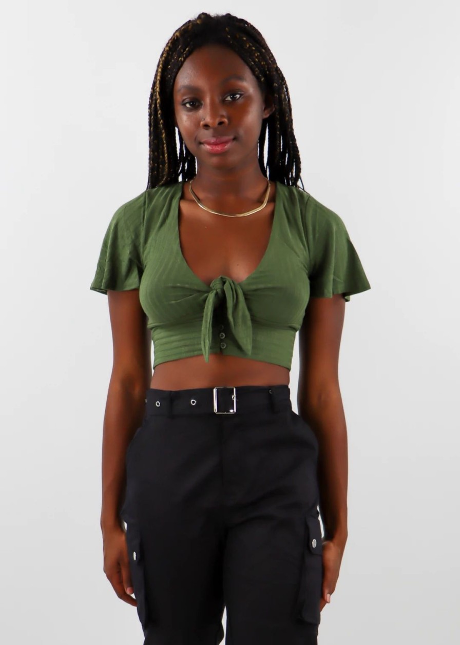 Tops * | Dance & Marvel Butterfly Kisses Top Olive