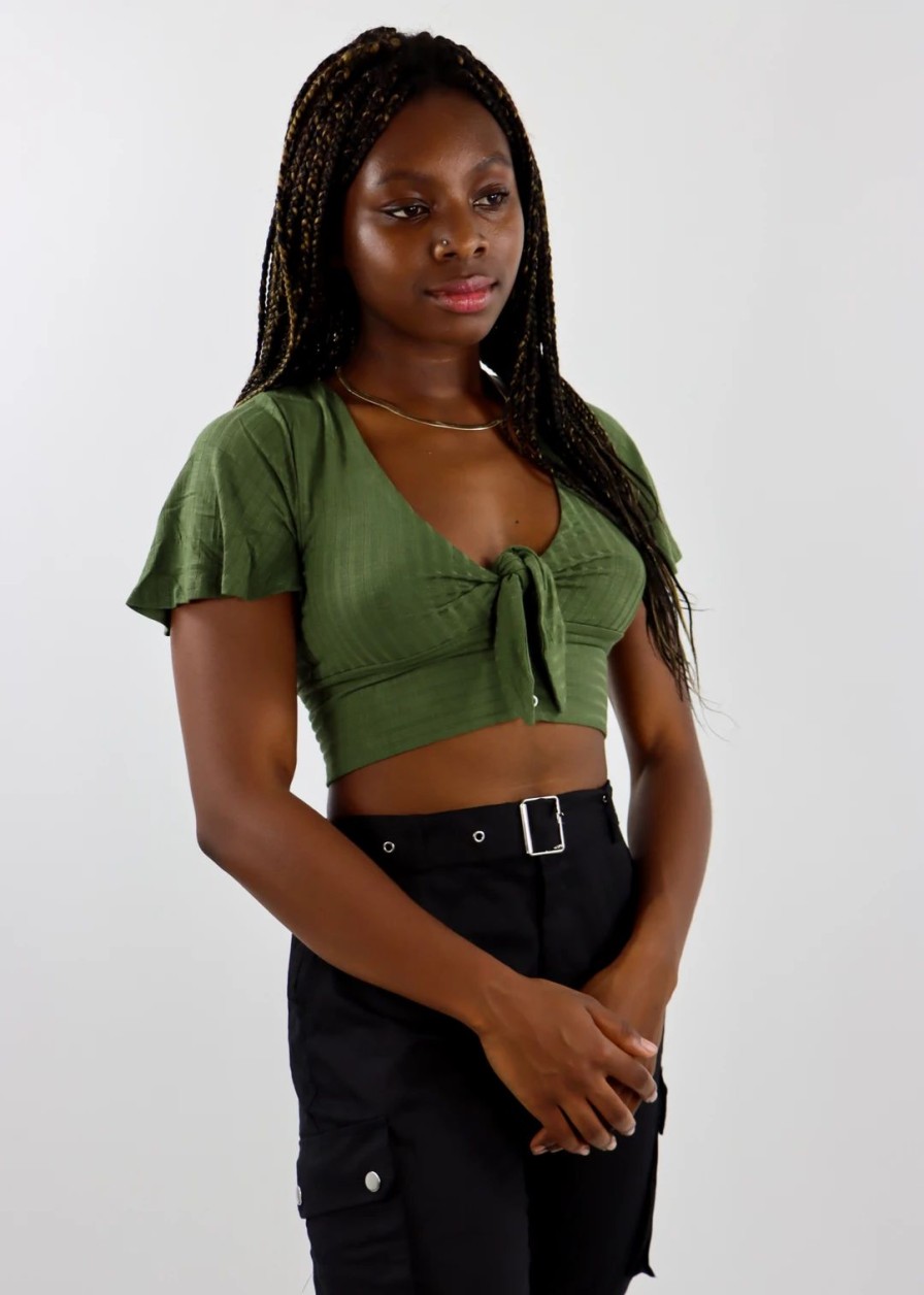 Tops * | Dance & Marvel Butterfly Kisses Top Olive