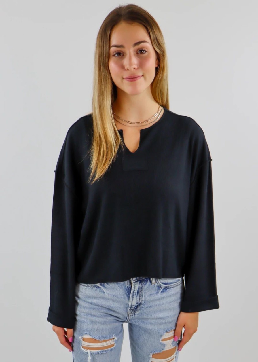 Tops * | Vintage Havana Out Of The Box Patch Thermal Black Tops