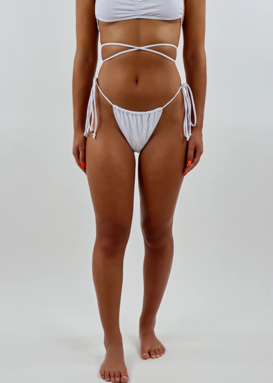 Edits * | Motel Bold As Love Bikini Side Tie Bottom White