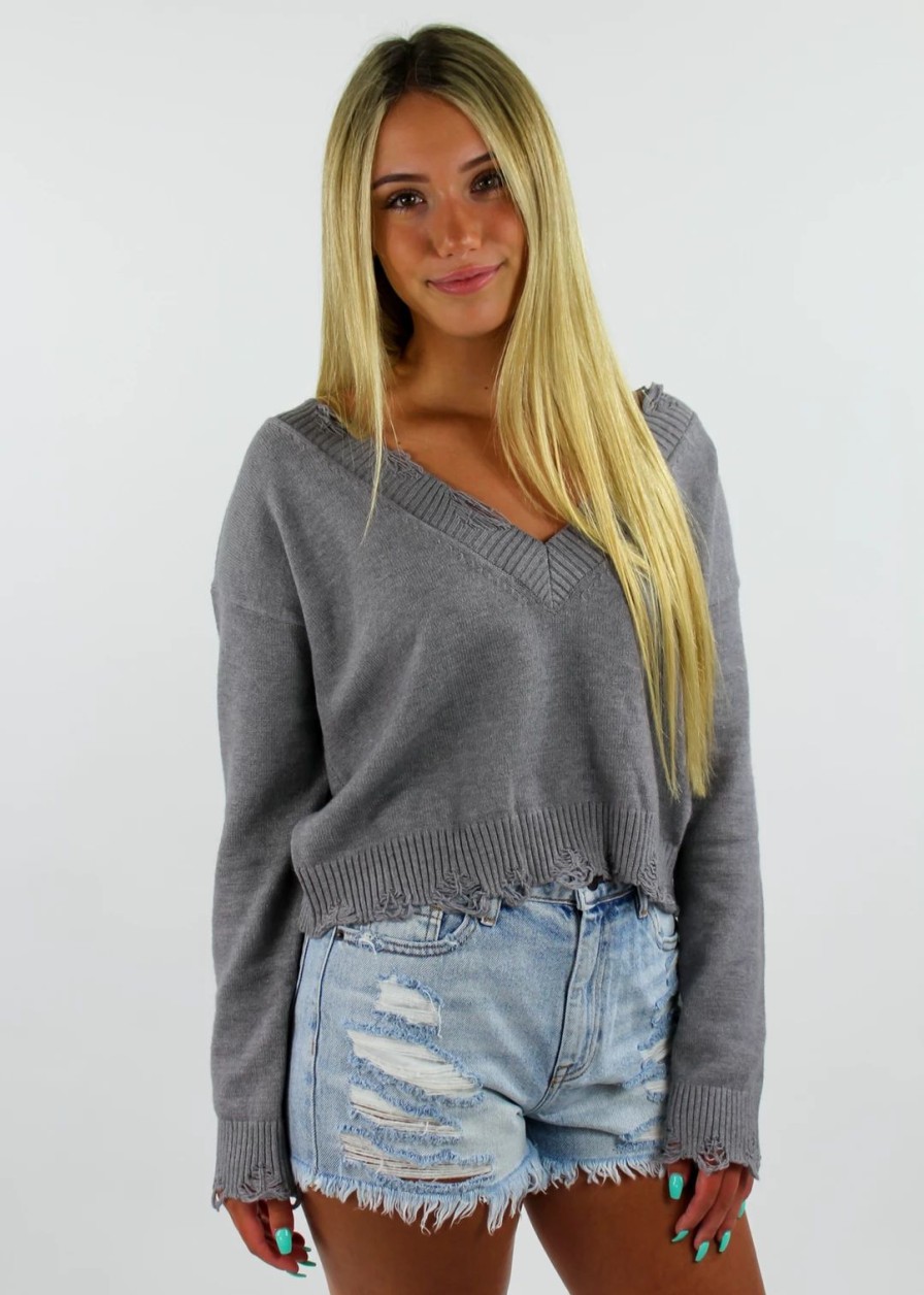 Tops * | Rock N Rags The Sweet Life Sweater Grey