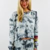 Tops * | Vintage Havana Coloring Book Tie Dye Hoodie Navy Tops