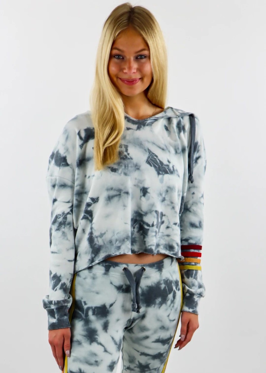 Tops * | Vintage Havana Coloring Book Tie Dye Hoodie Navy Tops