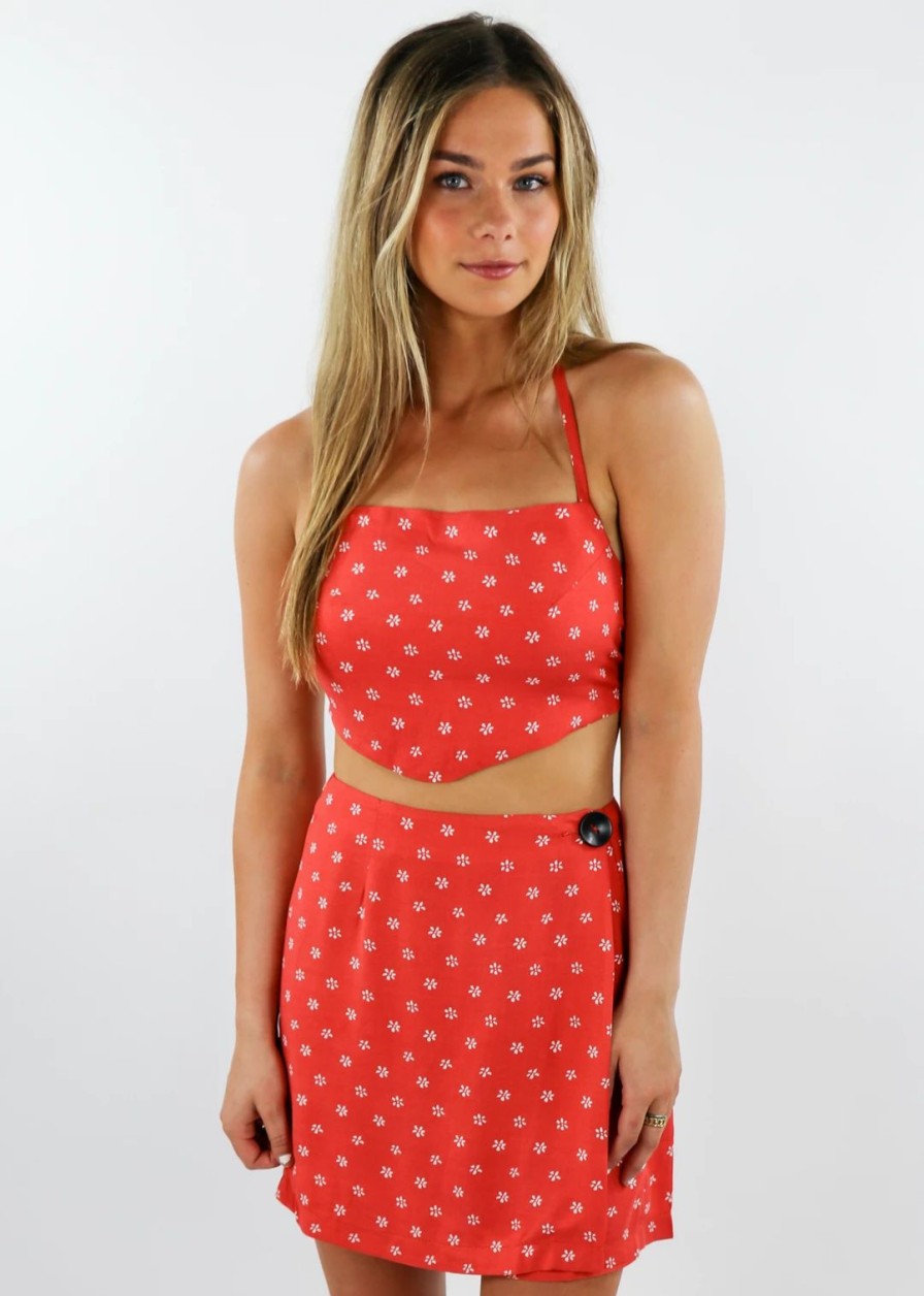 Tops * | Olivaceous Tops Firework Top Red