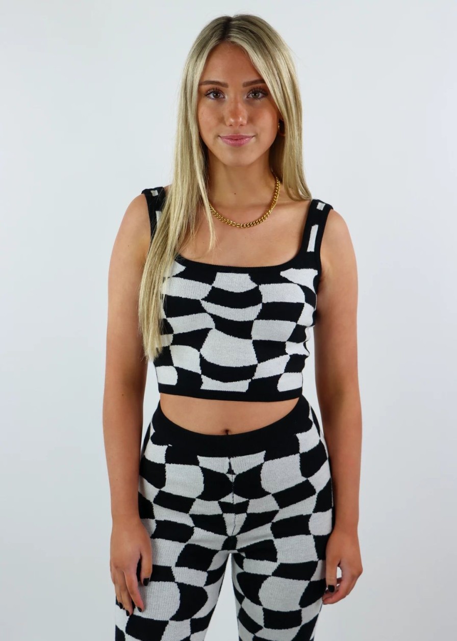 Tops * | Bailey Rose Wild Side Tank Checkered Tops