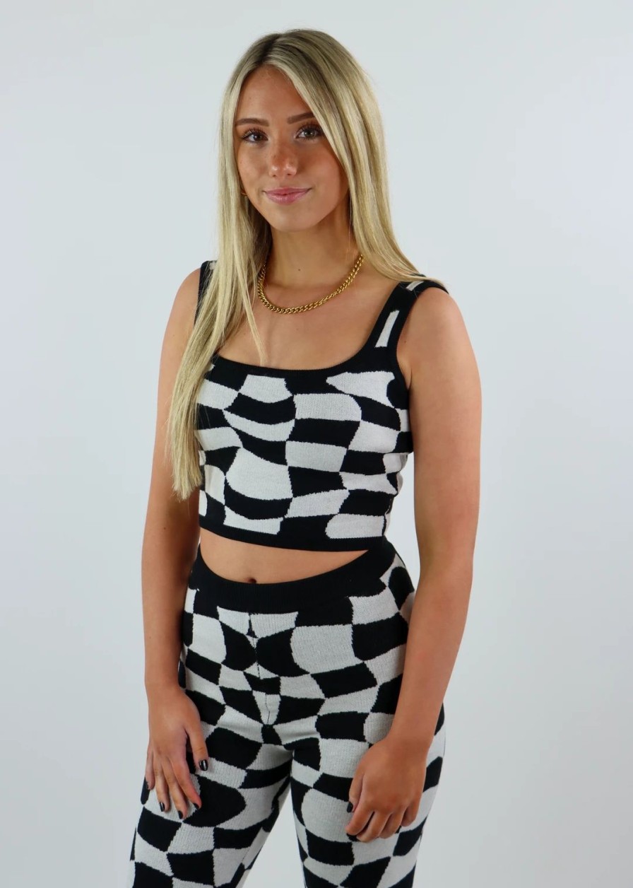 Tops * | Bailey Rose Wild Side Tank Checkered Tops