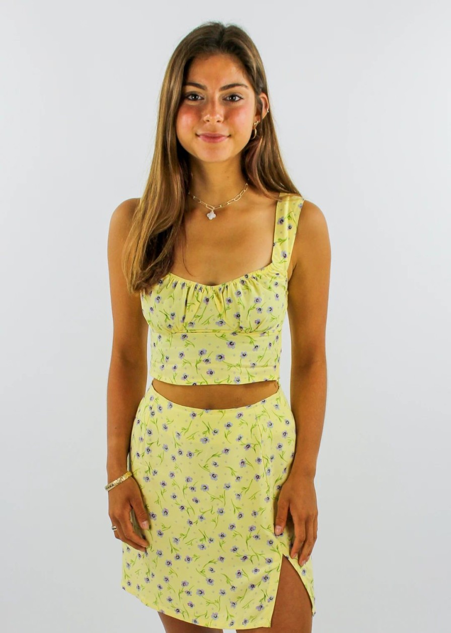 Tops * | Motel Tops Sunday Funday Top Yellow