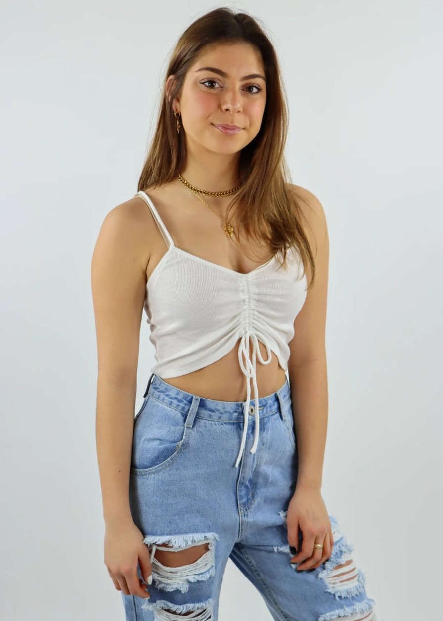 Tops * | Hyfve Sorry Not Sorry Tank White