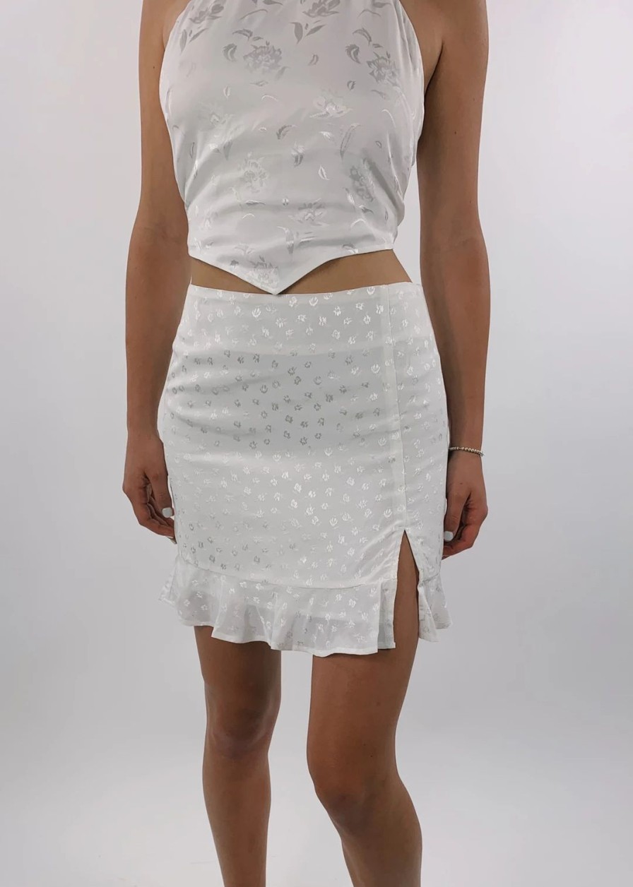 Bottoms * | Bailey Rose Ophelia Mini Skirt White