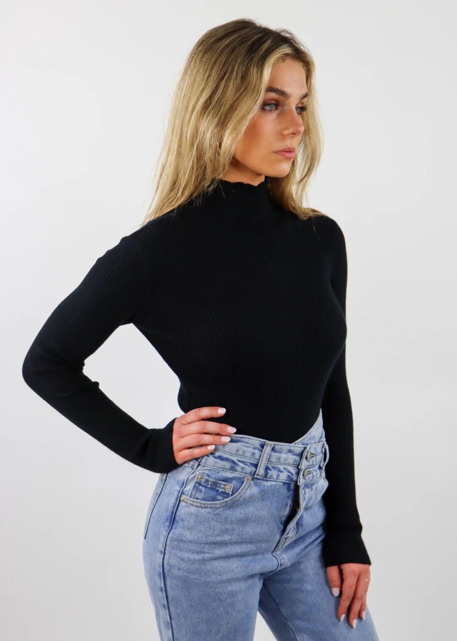 Tops * | Tic Toc Race My Mind Long Sleeve Top Black