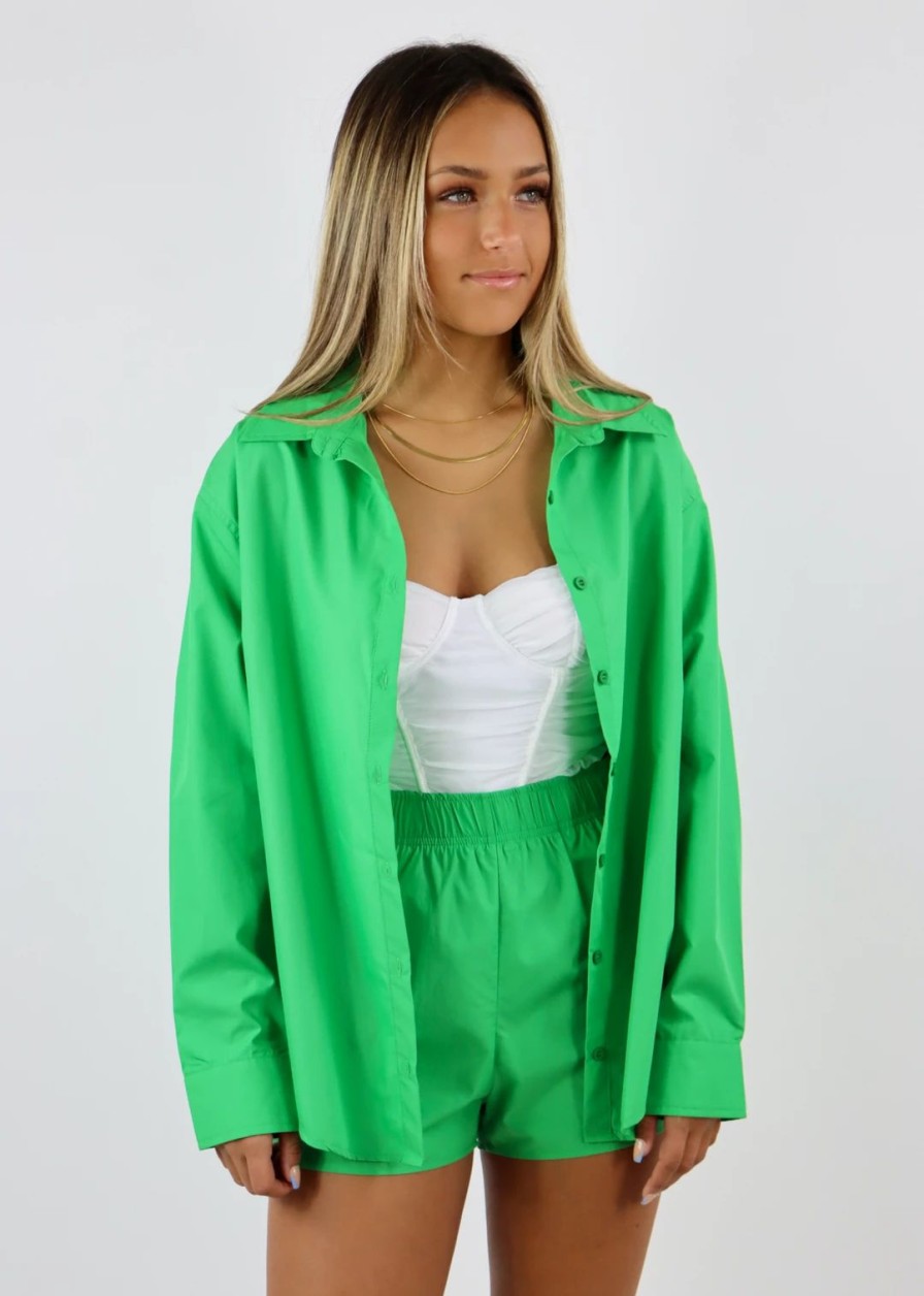 Tops * | Emory Park Double Dare Top Kelly Green