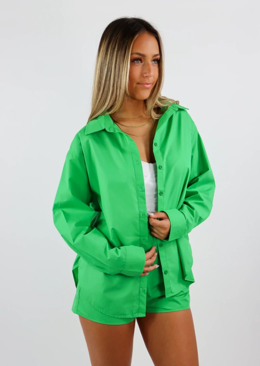 Tops * | Emory Park Double Dare Top Kelly Green