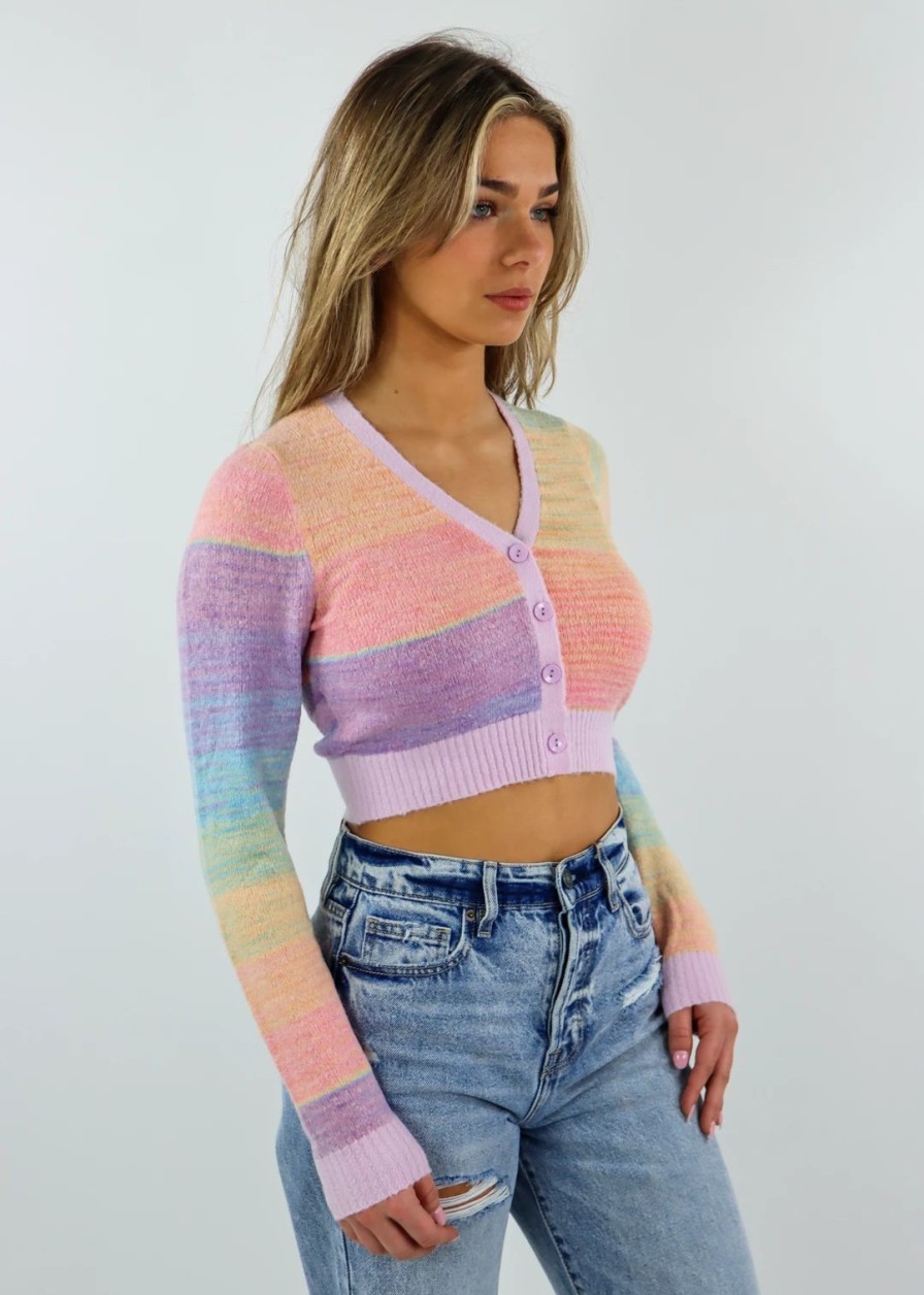 Tops * | Tic Toc Sweetener Cardigan Multi Color Tops