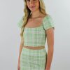 Tops * | Motel Clueless Top Green Plaid Tops