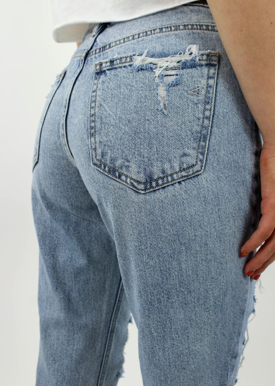 Bottoms * | Hidden Jeans Bottoms Worth It Boyfriend Jeans Light Wash Denim