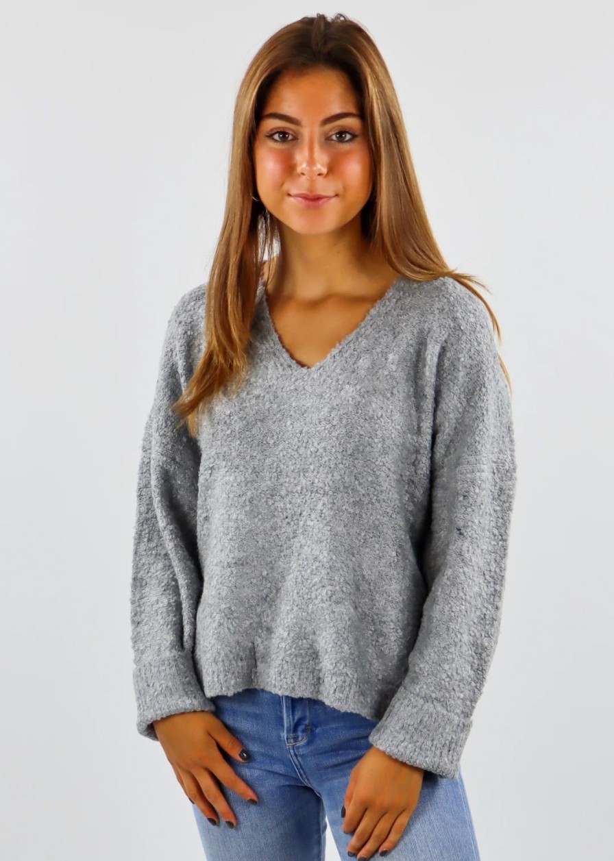 Tops * | Hyfve Tops Wake Me Up Sweater Grey