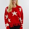 Tops * | Rock N Rags Starstruck Sweater Red Tops